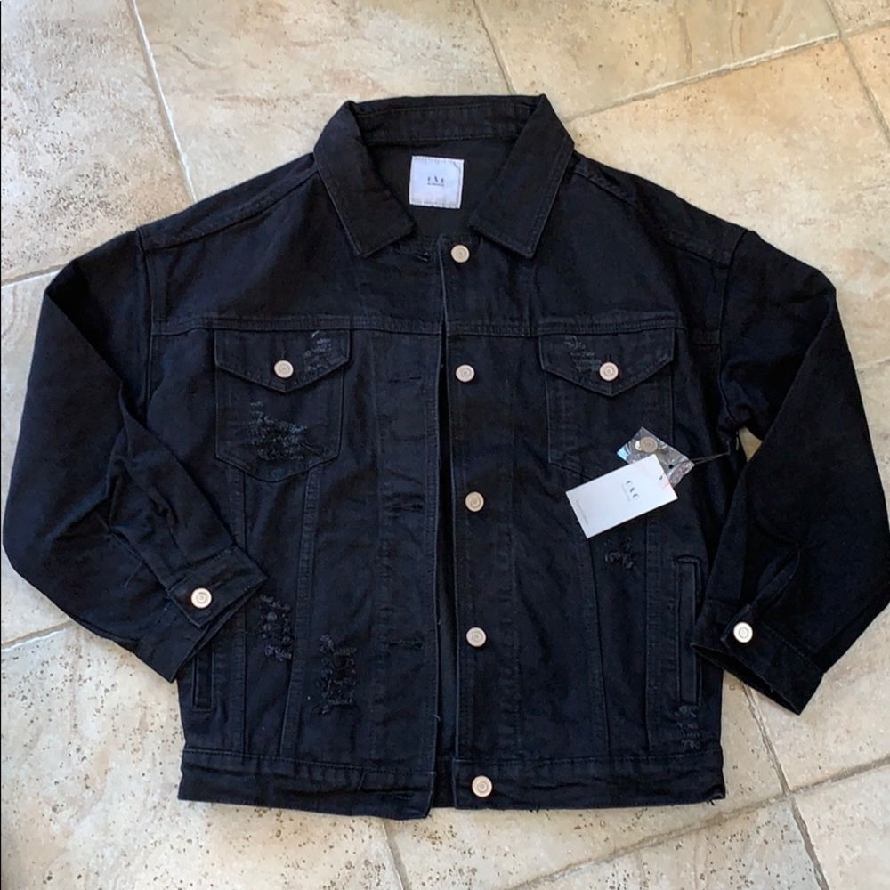 Francesca's Collections Black Denim Jean Jacket
